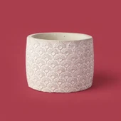 Işık Desen Beton Saksı - Bej - 10x13 cm - 1