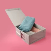 Home PVC Detaylı Hurç - Gri - 38x33x15 cm - 1