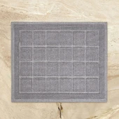 Soft Kare Desen 2'li Banyo Paspası - Gri - 60x100 cm + 50x60 cm - 3