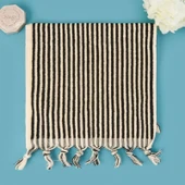 Soft Helga El Havlusu - Ekru / Siyah - 30x50 cm - 1