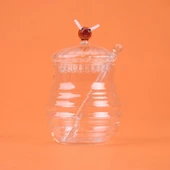 Kitchen Borosilikat Cam Bal Kavanozu ve Kaşık - Şeffaf - 260 ml - 1