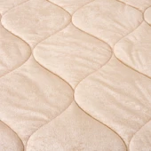 43182 Çift Kişilik Kadife Yorgan - Bej - 195x215 cm - 2