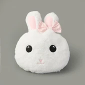 Dreamy Mutlu Tavşan Figürlü Yastık - Beyaz - 35x45 cm - 2