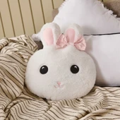 Dreamy Mutlu Tavşan Figürlü Yastık - Beyaz - 35x45 cm - 1