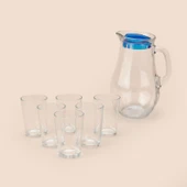 Bistro Su Seti - Şeffaf / Mavi - 1850 ml - 1