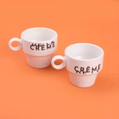 Kitchen Creme 2'li Espresso Fincanı - Krem / Siyah - 105 ml - 3