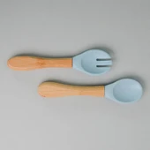 Mama Kaşığı + Çatal Mineral Blue - 2