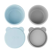 Silikon Kapaklı Mini Kase 2'li Mineral Blue/Gri - 1