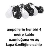 Taşınabilir Güneş Enerjili Aydınlatma Sistemi – Solar Panel, USB Şarj, Fan, Bluetooth, Radyo, 3 Ampullü Kamp Feneri - 6