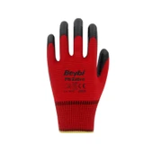 Beybi Nitril Poly Pnzebra 10 Beden Kırmızı Siyah Eldiven 12'li Paket - 1