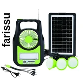Taşınabilir Güneş Enerjili Aydınlatma Sistemi – Solar Panel, USB Şarj, Fan, Bluetooth, Radyo, 3 Ampullü Kamp Feneri - 2