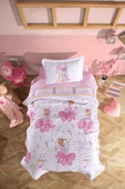Clasy Ranforce %100 Pamuk Tek Kişilik Yatak Örtüsü Seti Ballerina V1 Pembe - 1