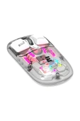 Everest SM-BT89 OPAL Şarj Edilebilir Sessiz Beyaz Transparan RGB 2in1 2BT ve 2.4GHz Kablosuz Mouse - 2