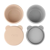 Silikon Kapaklı Mini Kase 2'li Bubble Beige /Gri - 1