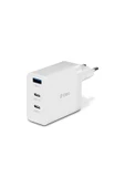 ttec 2SCG03B ttec SmartCharger Trio GAN 65W PD Seyahat Hızlı Şarj Aleti 2 USB-C+USB-A-Beyaz - 1