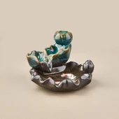Seramik Geri Akış Buhurdanlık ve Tütsülük - Yeşil - 8x11 cm - 1