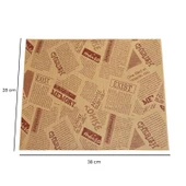 50'li Vintage Gazete Desenli Sunum Kağıdı - Kahverengi - 28x38 cm thumbnail 3