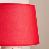 Lighting Apollon Eskitme Büyük Abajur - Kırmızı / Krem - 60 cm - 3