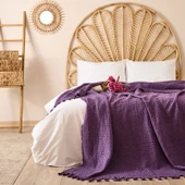 Soft Venna Çift Kişilik Yatak Örtüsü - Mor - 200x230 cm - 1