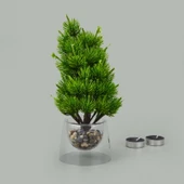 Dekor Yapay Çam Ağacı - Asorti - 26x15 cm thumbnail 2