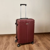 Vertical Line Orta Boy ABS Valiz - Bordo - 66x45x26 cm - 2