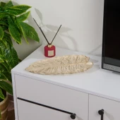 Deco Leaf Dekoratif Tabak - Beyaz / Gold - 37x16 cm - 2