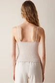 Penti Lace Textured Dantel Bej Üst - 5