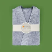 Soft Premium Unisex Bornoz - Mavi - S / M - 3