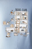 Penti Kitap Desenli Tişört Mavi Pijama Üstü - 3