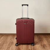 Vertical Line Orta Boy ABS Valiz - Bordo - 66x45x26 cm - 1