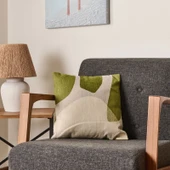 Soft Zarmine Kırlent - Ekru / Yeşil - 40x40 cm thumbnail 1