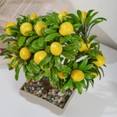Dekor Yapay Limon Ağacı - Sarı - 24x18 cm - 3