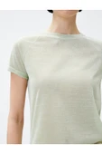 Koton Bisiklet Yaka Tişört Reglan Kol - 5