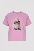 Penti Think Pink Tişört Pijama Üstü - 5