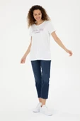 U.S. Polo Assn. Kadın Beyaz Bisiklet Yaka Tişört 50294748-vr013 - 4