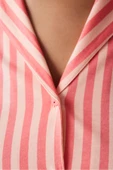 Penti Base Rosy Stripes Gül Rengi Gömlek Pantolon Pijama Takımı - 3