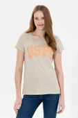 U.S. Polo Assn. Kadın Taş Bisiklet Yaka Tişört 50269557-vr049 - 2