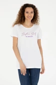 U.S. Polo Assn. Kadın Beyaz Bisiklet Yaka Tişört 50294748-vr013 - 1