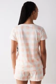 Penti Peach Gingham Şortlu Pijama Takımı - 4