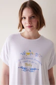 Penti Lemons Beyaz Tişört Pijama Üstü - 4