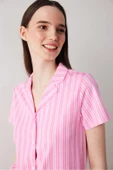 Penti Pink Strapless Gömlek Şort Pembe Pijama Takımı - 2