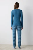 Penti Cozy Time Green Petrol Yeşili Pantolon Pijama Takımı - 4