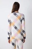 Penti Colorful Gingham Termal Çok Renkli Tişört Pijama Üstü - 4
