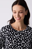 Penti Pamuklu Dark Leopard Siyah Pantolon Pijama Takımı - 2
