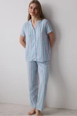 Penti Bon Vivant Gömlek Pantolon Lila Pijama Takımı - 1