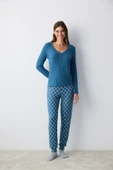 Penti Cozy Time Green Petrol Yeşili Pantolon Pijama Takımı - 2
