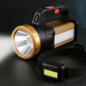 WATTON WT-615 6 MOD ŞARJLI EL FENERİ PROJEKTÖR TİPİ + Kafa Bantlı Led Işık Ayarlanabilir Kafa Lambası - 1