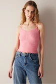 Penti Lace Textured Dantel  Pembe Üst - 1