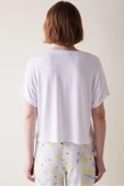 Penti Lemons Beyaz Tişört Pijama Üstü - 6