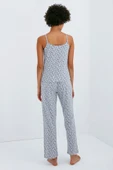 Penti Açık Gri Çiçek Desenli Atlet Pijama Üstü - 4